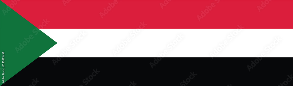 Fototapeta premium Flag of Sudan. Sudan flag long banner digital vector illustration
