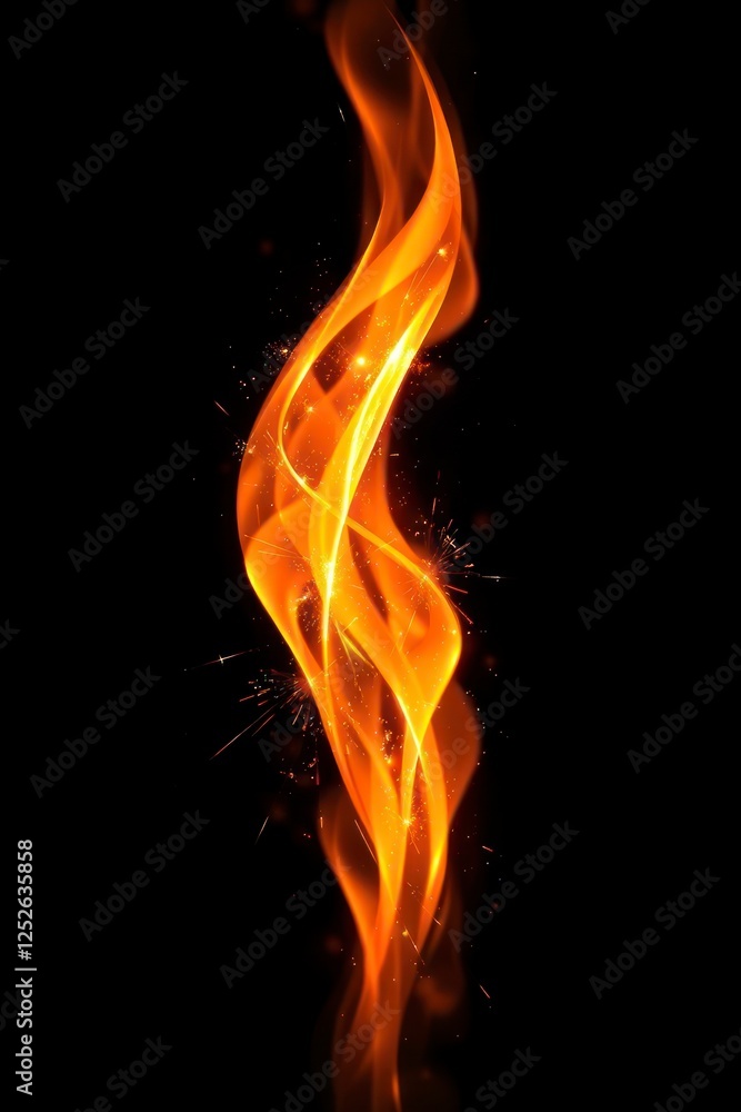 Fototapeta premium Fiery Orange Flame Abstract Background Image