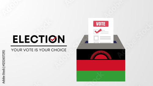  Malawi election 2025 concept, democracy, flag. Vector icon illustration