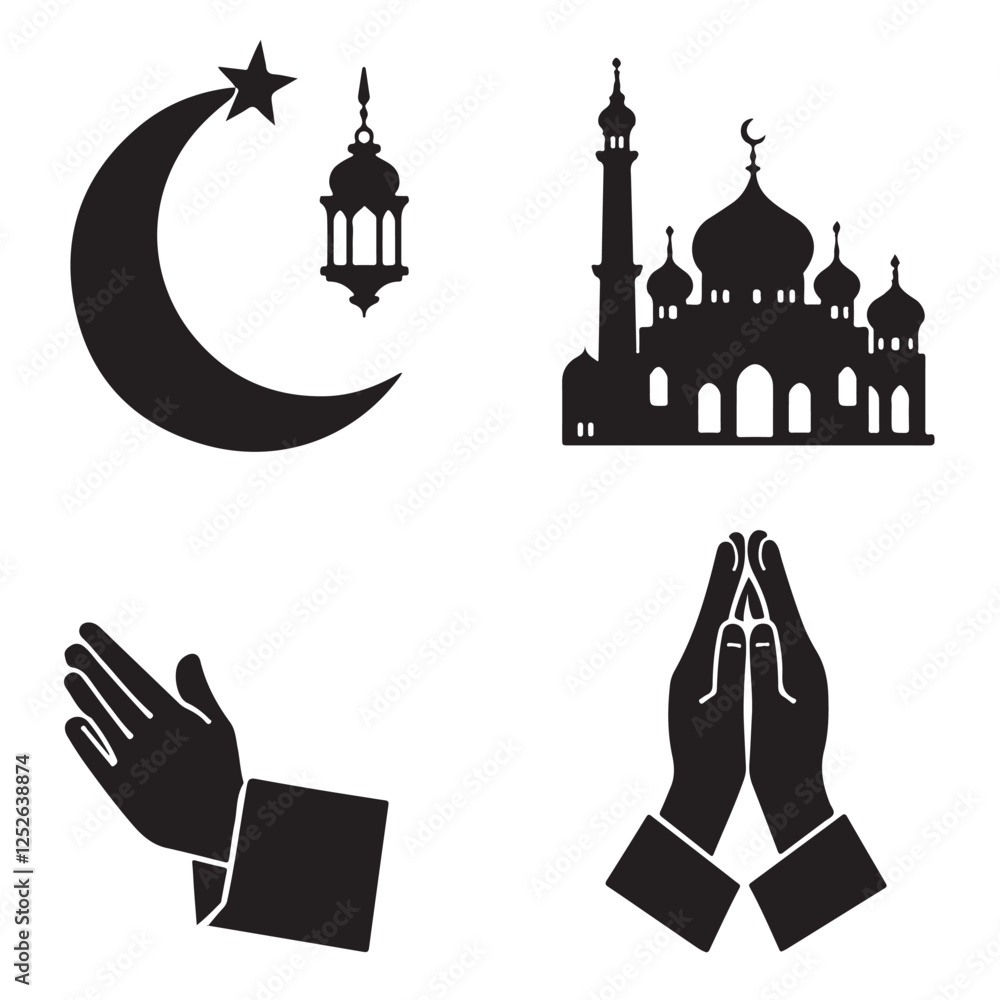 Islamic sign in the form of a mosque silhouette graphic Islamic sign in the form of a mosque silhouette graphic