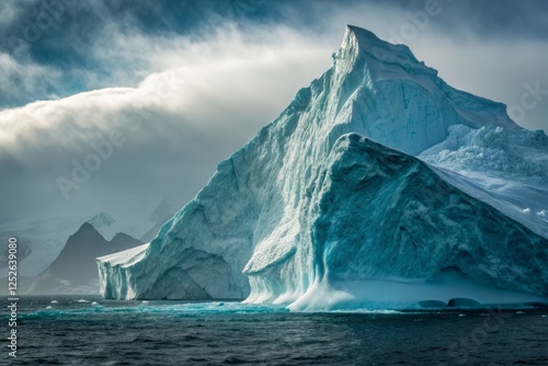 Glacial Blue Iceberg: Cold, Majestic Portrait Photography