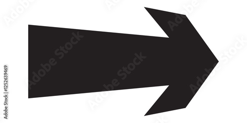 Long arrow. Black arrow pointing right. Black large arrow. Bold thine long arrow. Vector illustration. Long arrow icon Vector. Long arrow icon vector illustration.
