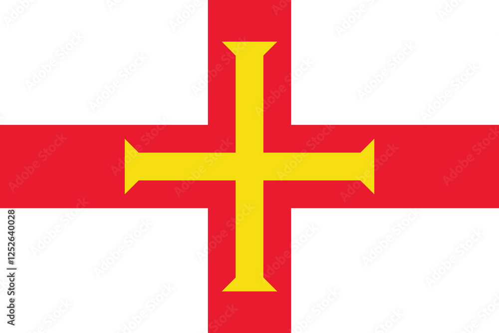 Obraz premium Guernsey flag official colors and proportion digital vector illustration.