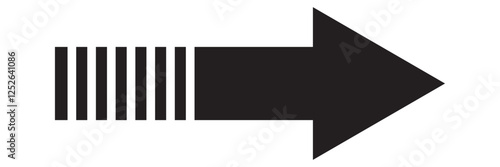 Long arrow. Black arrow pointing right. Black large arrow. Bold thine long arrow. Vector illustration. Long arrow icon Vector. Long arrow icon vector illustration.