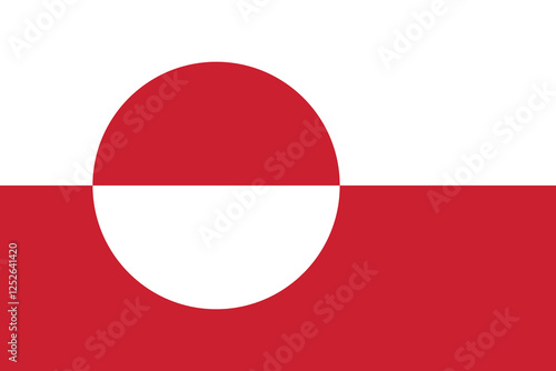 Greenland flag official colors and proportion digital vector illustration.