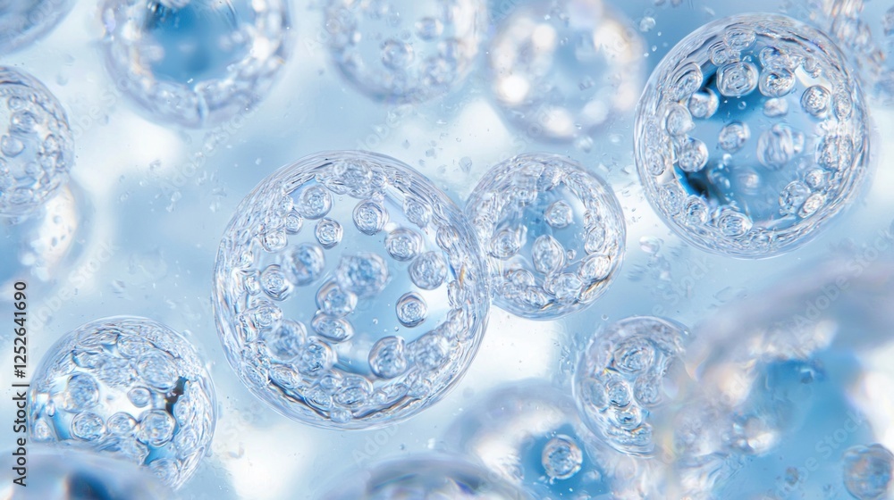 A magnified image of bacterial cells floating in a clear liquid background. A magnified image of bacterial cells floating in a clear liquid background.