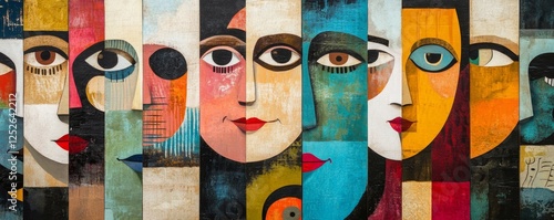 People Faces Collage Set, 