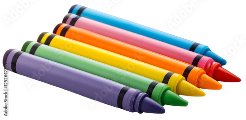 colorful crayons isolated on white background