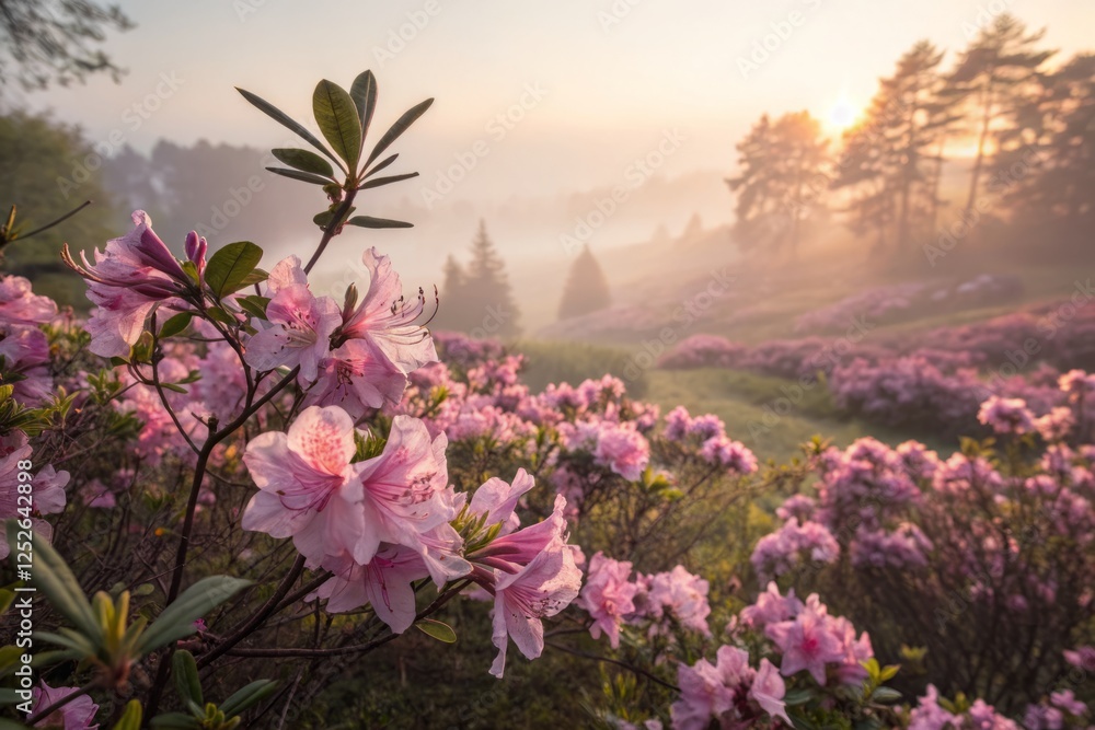 Fototapeta premium Ethereal Bloom: Panoramic Serenity in a Vibrant Flower Garden - Peaceful Abstract Photography