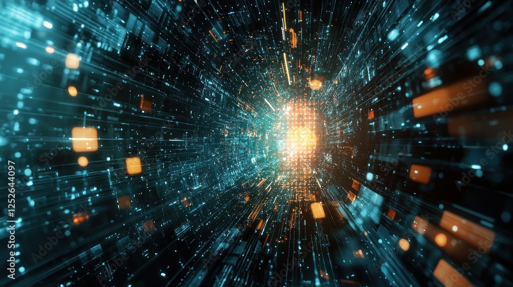 Virus molecules floating in a futuristic digital space. Virus molecules floating in a futuristic digital space.