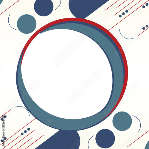 A blue and white circle with red dots. The circle is surrounded by a white background. The circle is the main focus of the image