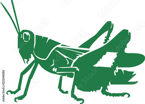 Grasshopper Silhouette or Grasshopper Icon On White Background. The Best Grasshopper Icon or Silhouette on White Background. Isolated Vector Animal Template for Logo Company, Icon, Symbol etc.