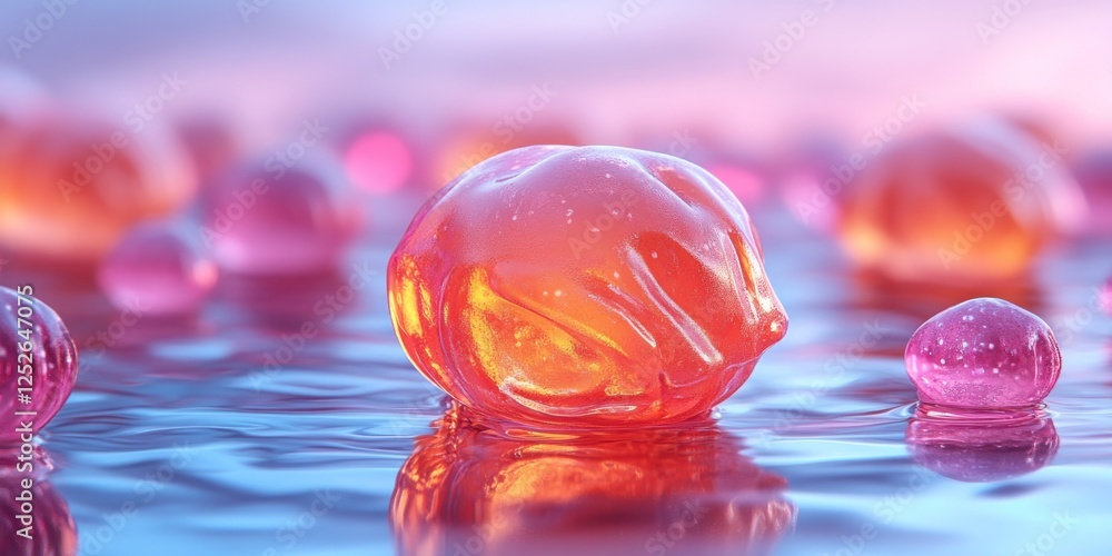 Abstract Aquatic Orb: A symphony of pink and orange reflecting on a tranquil surface, creating a dreamy, surreal, and captivating image. Abstract Aquatic Orb: A symphony of pink and orange reflecting on a tranquil surface, creating a dreamy, surreal, and captivating image.