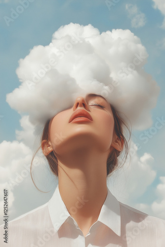 Symbolic representation of a free mind enveloped in nature’s floating beauty
