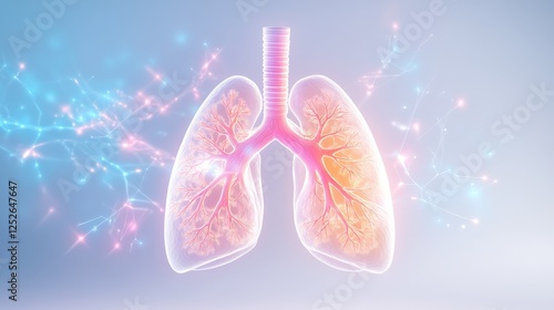 Human Lungs Anatomy with Neural Network Connections
