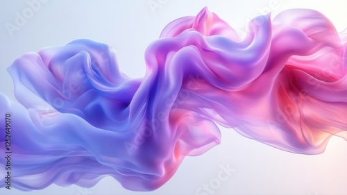 Colorful Abstract Fabric Flowing Gracefully in Soft Light