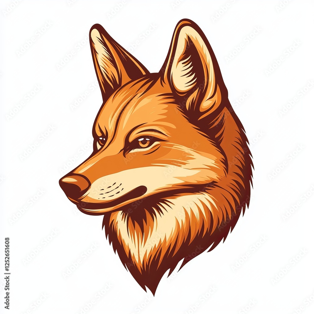 Naklejka premium red fox vector illustration