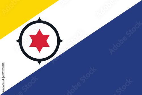 Caribisch Nederland flag. Flag of Caribisch Nederland. Flag icon. Standard color. Standard size. Rectangular flag. Computer illustration. Digital illustration. Vector illustration.