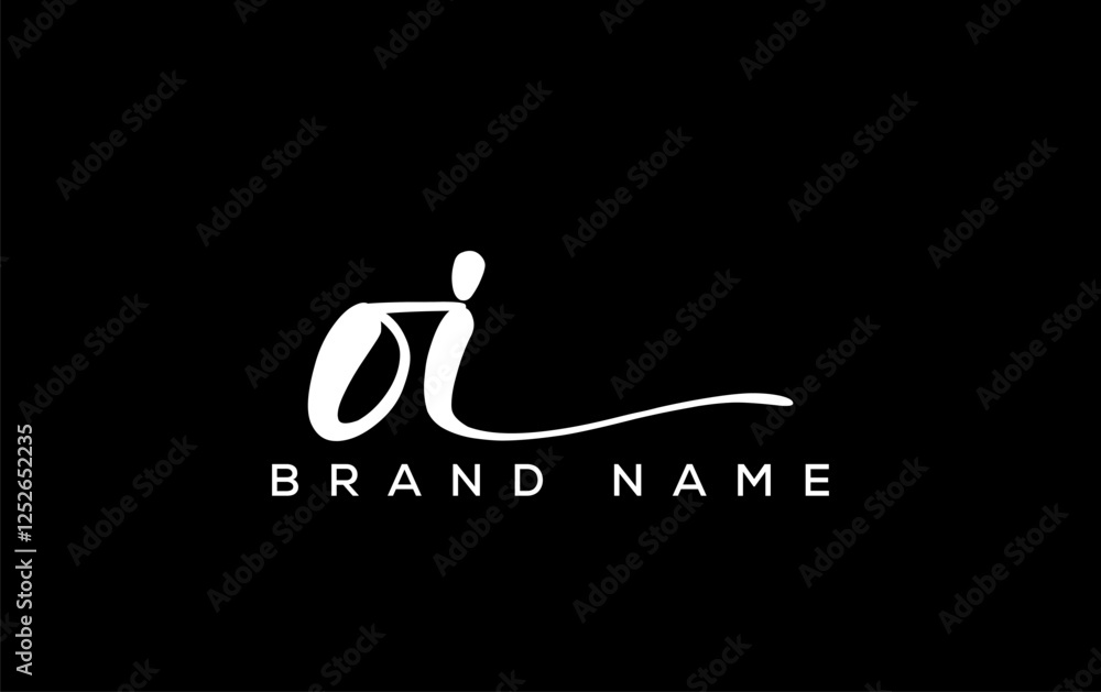 OI letter beauty handwriting vector logo. OI letter beauty handwriting vector logo.