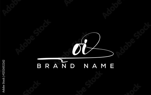 OI letter beauty handwriting vector logo.