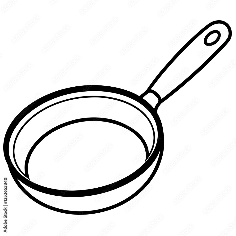 Simple Kitchenware Line Art Frying Pan Simple Kitchenware Line Art Frying Pan