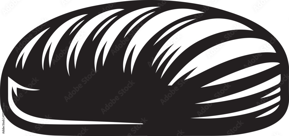 Vector Silhouette of a Bread Icon on White Vector Silhouette of a Bread Icon on White