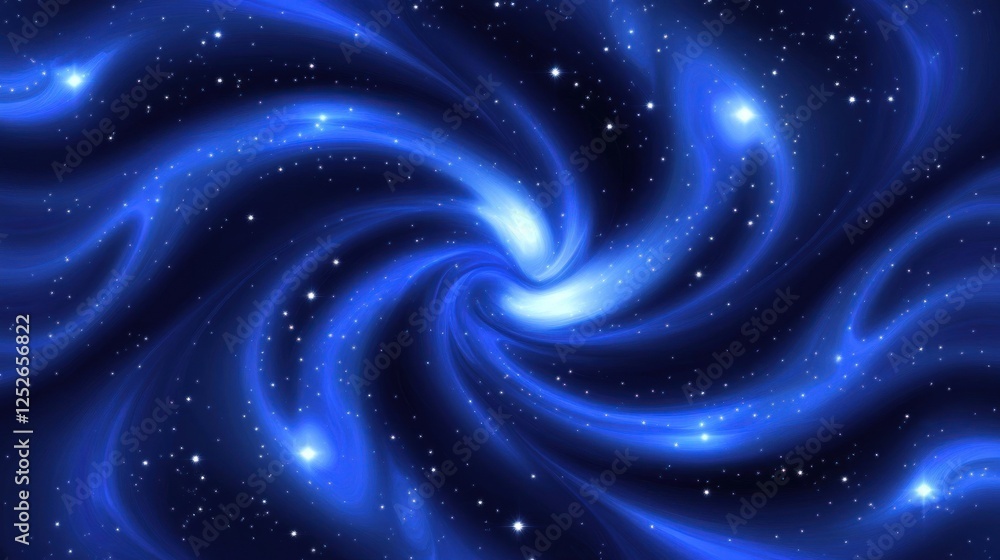 Fototapeta premium Blue cosmic swirl, starry background, space texture, design element
