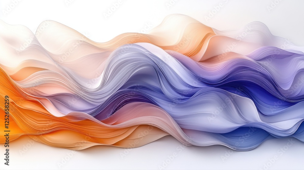Fototapeta premium Abstract Waves of Colorful Fluid Layers in Soft Tones and Hues