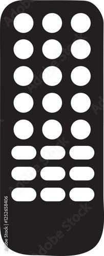 Minimalist Remote Control Silhouette | TV Control Vector Art