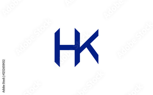 Free Download blue letter H K or K H logo icon template vector isolated  - GFXLoad