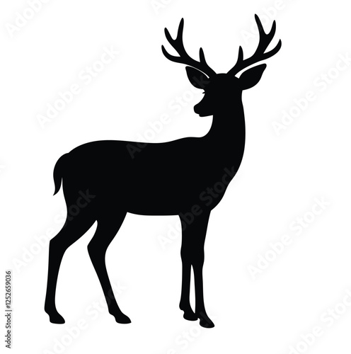 a silhouette deer in white background