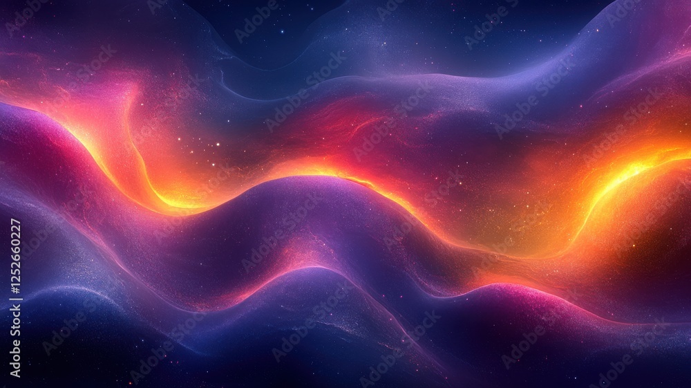 Colorful Abstract Waves with Bright Hues in Cosmic Style Colorful Abstract Waves with Bright Hues in Cosmic Style