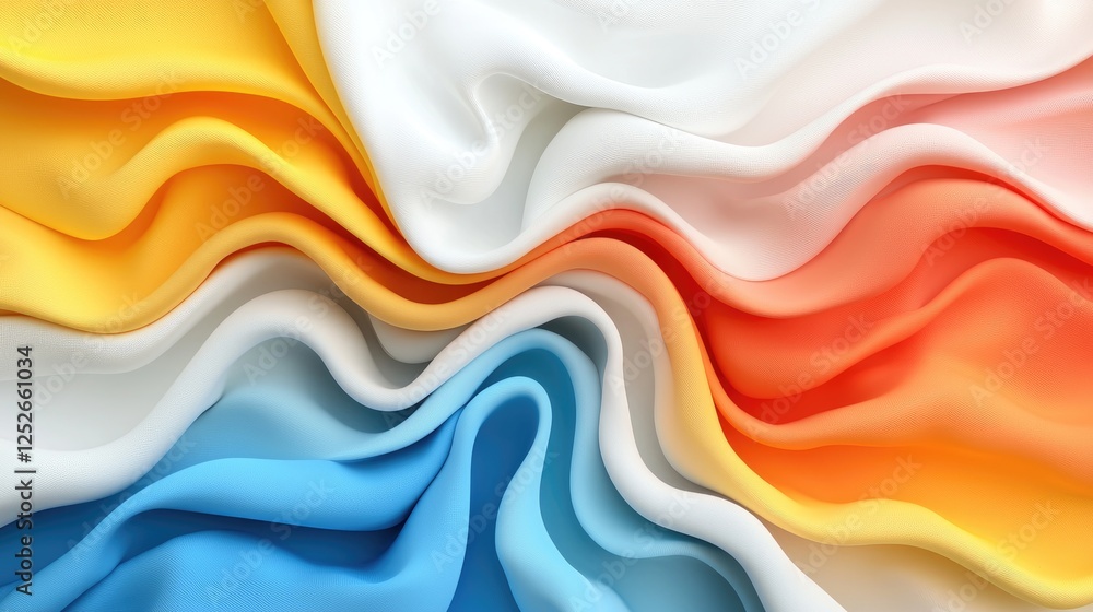 Fototapeta premium Abstract Colorful Fabric Texture; Soft, Draped, Smooth
