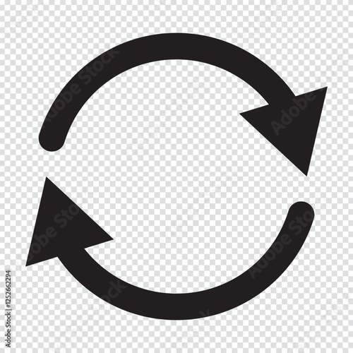 Refresh icon set. Reload icon vector. Update icon. Arrow rotate icons set. Rotation black circle. Collection two cycle arrow. Modern flat simple arrows isolated. Reset signs. 