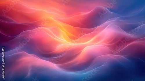 Wallpaper Mural Vibrant Abstract Waves of Light in Soft Colors and Flowing Patterns Torontodigital.ca