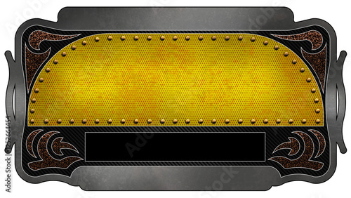 Fotografie Plate 1 Yellow and Brown - Black Banner