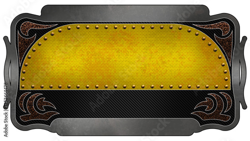 Obraz na plátně Plate 1a Yellow and Brown - No Black Banner