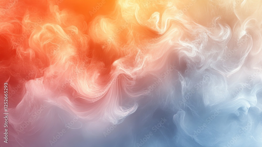 Fototapeta premium Colorful Abstract Smoke Swirl in Warm and Cool Tones Background
