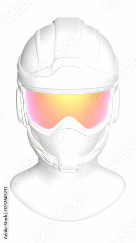White 3D Helmet Illustration