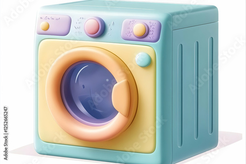 Pastel 3D Washer Illustration