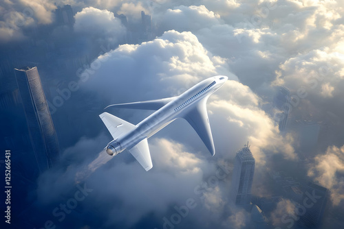 Futuristic Airplane 3D Illu...