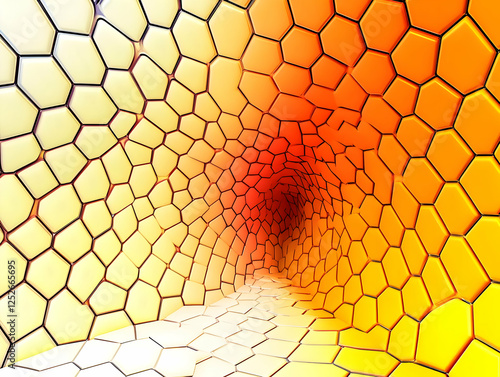 Abstract 3D Hexagon Tunnel ...