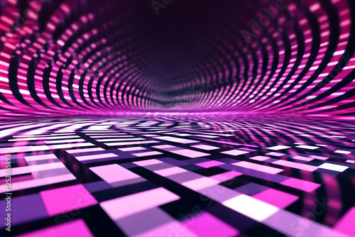 Abstract 3D Purple Blocks B...