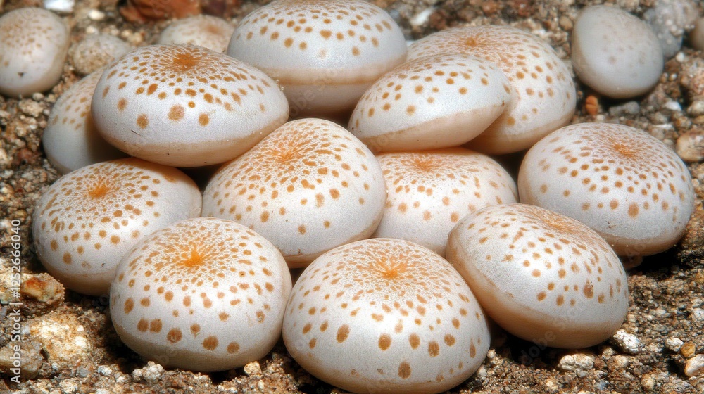 Ocean floor spotted anemones cluster, seabed background, marine life, underwater photography Ocean floor spotted anemones cluster, seabed background, marine life, underwater photography