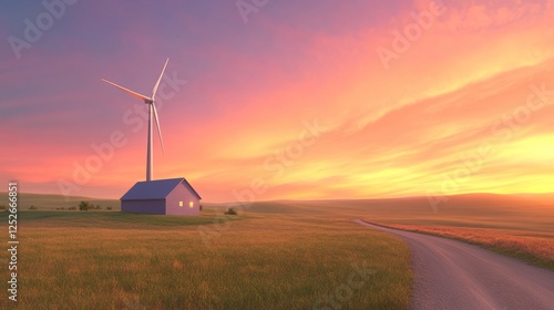 Serene Rural Farm with Wind Turbine and WiFi Access Points Installed photo