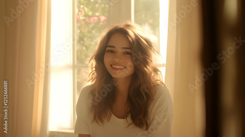 Smiling Woman in Sunlight P...