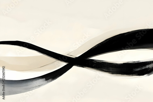 Abstract Beige Black Curves...