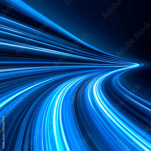 Abstract Blue Light Trails ...