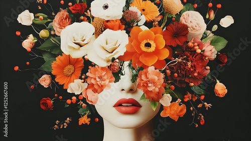 Floral Face Illustration: A...
