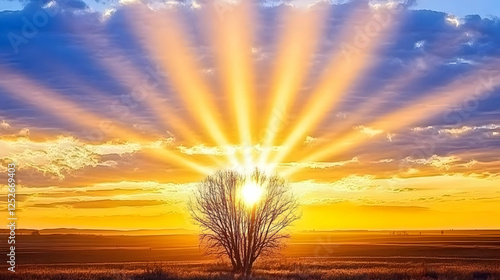Sunset Landscape Illustrati...